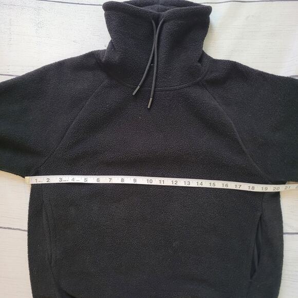 ASOS 4505 Size 6 Ski & Snow Black Fleece Cowl Turtleneck Drawstring Sweatshirt - Picture 5 of 8